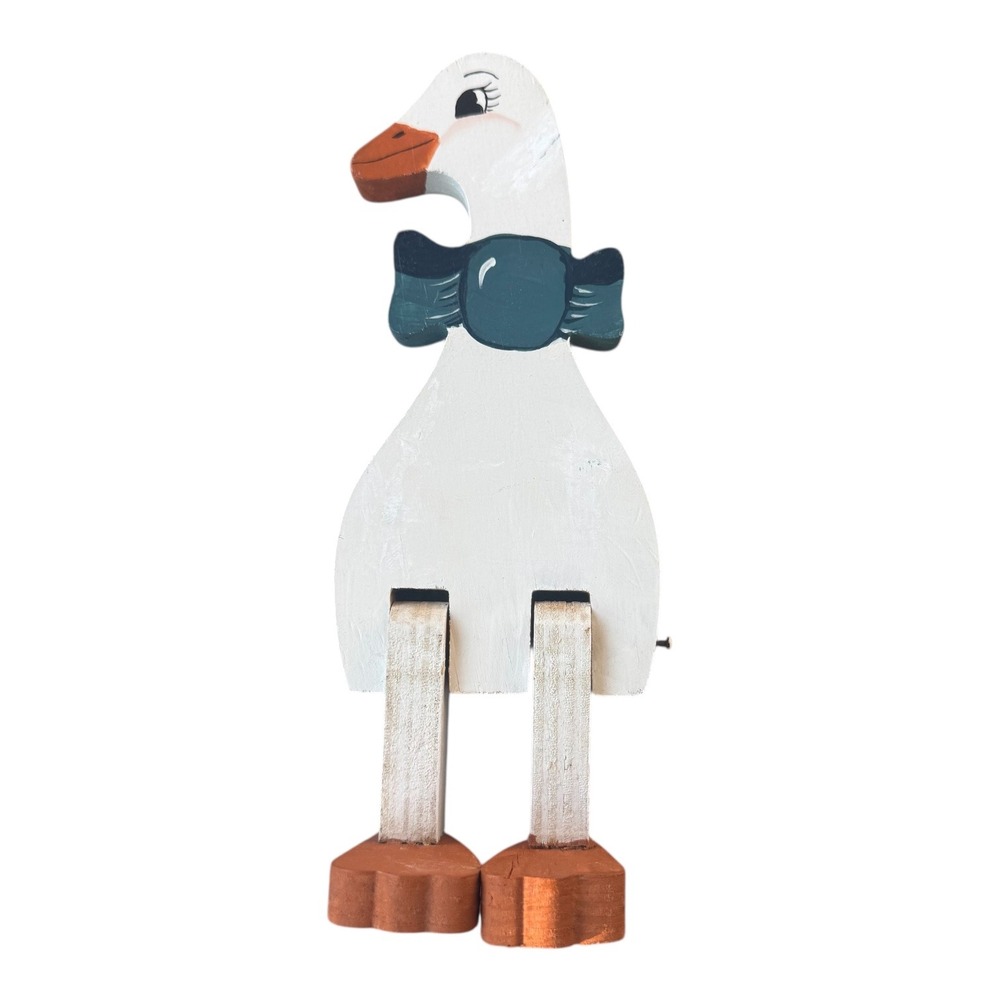 Vintage Wood Goose Shelf Sitter Geese Cottagecore GrandmaCore Decor 7.25" Tall
